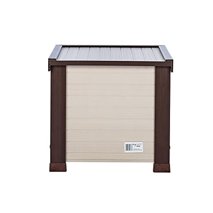 New Age Pet® ECOFLEX® Albany Outdoor Feral Cat House for Multiple Cats with Quick & Easy Assembly, 2 Vinyl Door Flaps Included, Moisture and Odor Resistant - WoodArtSupply