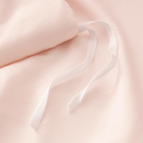 CCoutueChen Ruffle Duvet Cover Full 3Pcs Blush Pink Shabby Chic Farmhouse Bedding Set Girls 100% Washed Microfiber Duvet Cover Set Boho Vintage Ruffled Bedding with 2 Pillowcases(No Comforter) CCoutueChen