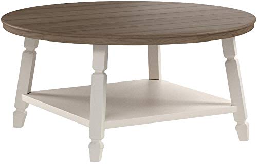 Signature Design by Ashley Bolanbrook Farmhouse 3-Piece Table Set, Includes 1 Coffee Table and 2 End Tables with Lower Shelf, Antique White & Brown - WoodArtSupply