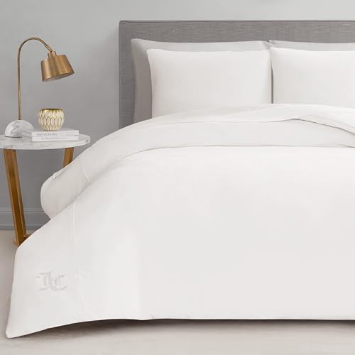 Juicy Couture Angel White Velour Full/Queen Comforter Set - 3 Piece Luxury Bedding Ensemble Juicy Couture