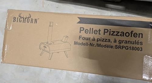 BIG HORN OUTDOORS Pizza Ovens Wood Pellet 12” Pizza Oven Cooking Pizza Maker Portable Stainless Steel Pizza Grill, Silver Portable Party use BIG HORN OUTDOORS