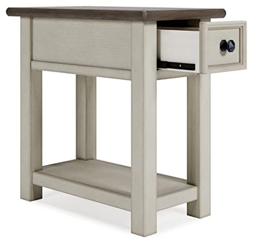 Signature Design by Ashley Bolanburg Farmhouse Chair Side End Table, Light Brown & Whitewash Signature Design by Ashley