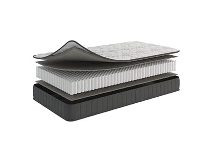 Ottomanson 9" Twin Mattress in a Box Made in USA, Medium-Firm Mattress, Hybrid Mattress Cool Improved Airflow with Edge to Edge Pocket Coil, Bed in A Box, Ottopedic