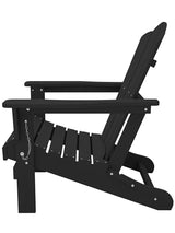 KINGYES Folding Adirondack Chair, HDPE All-Weather Folding Adirondack Chairs, Outdoor Patio Adirondack Chair for Deck Lawn fire pit, Black KINGYES