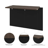 Bestar Connexion 72W U-Shaped Executive Desk with Lateral File Cabinet in Antigua & Black Bestar