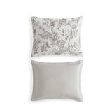 Martha Stewart - Queen Comforter Set, Smooth Sateen Front with Subtle Sheen & Lightweight Cotton Percale Reverse, 3 Piece Bed Set with Matching Pillowcases (Avery Floral Grey) Martha Stewart