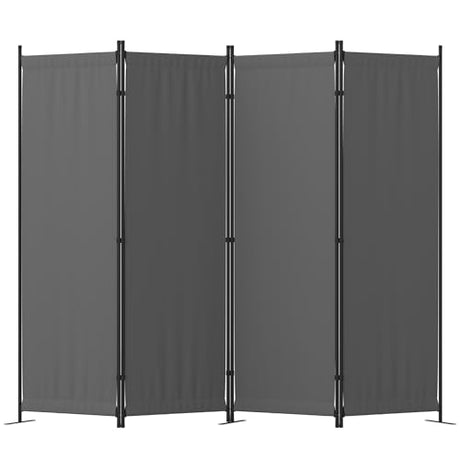 Room Divider, 4 Panel Folding Privacy Screen, 88” Portable Separating with 3 Metal Feet, Partition Room Dividers, Lightweight Freestanding Wall Divider Screen for Office Bedroom Hospital(Grey) Phonjoroo