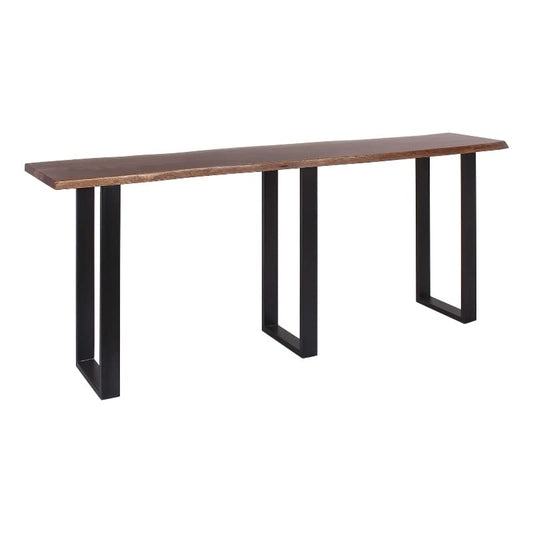 Casartis Living Legacy 90" Wood Live Edge Console Table in Brown/Black