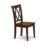 East West Furniture Antique 3 Piece Room Set Contains a Round Wooden Table with Pedestal and 2 Kitchen Dining Chairs, 36x36 Inch, AMCL3-MAH-W East West Furniture