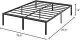 Olee Sleep 18 Inch Heavy Duty Steel Slat Anti-Slip Support, Easy Assembly Platform Bed Frame, Noise Free Steel Mattress Foundation, Maximum Storage, No Box Spring Needed, Black, Cal King Size Olee Sleep