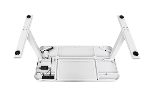 Seville Classics Airlift Electric Height Adjustable Desk with Tempered Glass Top, USB Charging Ergonomic Sit Stand Modern Home Office Workstation, Seville Classics