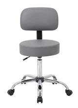 Boss Office Products Be Well Medical Spa Professional Adjustable Drafting Stool with Back, Grey (B245-GY) Boss Office Products