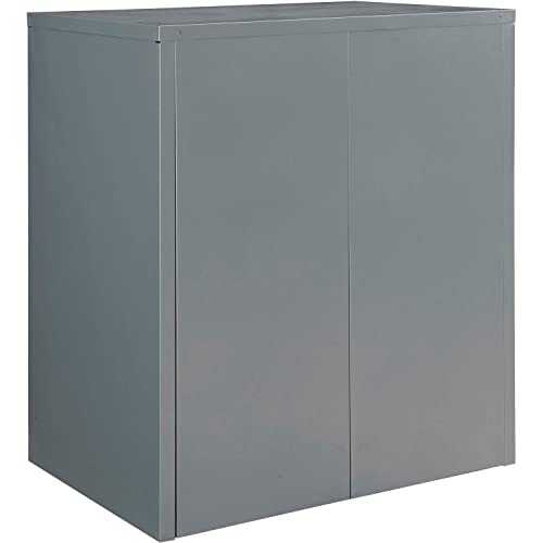 Global Industrial Counter Height Cabinet with Locking Lever Handle, 2 Height Adjustable Shelves, 300 lbs Shelf Capacity, 36" W x 24" D x 42" H, Unassembled, Gray Global Industrial