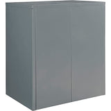 Global Industrial Counter Height Cabinet with Locking Lever Handle, 2 Height Adjustable Shelves, 300 lbs Shelf Capacity, 36" W x 24" D x 42" H, Unassembled, Gray Global Industrial