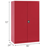 Sandusky Lee EA4R462472-01 Elite Garage Storage Cabinet, Steel Utility Cabinet with Adjustable Shelves, 72"H, Red Sandusky