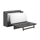 AFI, Northfield Murphy Bed Chest Queen with 6" Mattress, Storage Drawer & Built-in USB Charger, Grey AFI