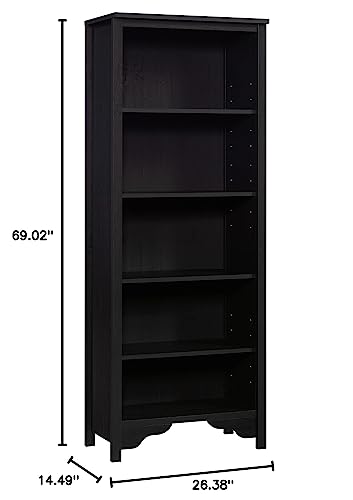 Sauder Dawson Trail 5-Shelf Bookcase in Raven Oak Finish - WoodArtSupply