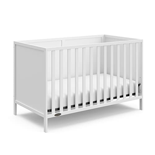 Graco Theo 3-in-1 Convertible Crib (White) - GREENGUARD Gold Certified, Converts to Toddler Bed & Daybed, Fits Standard Full-Size Crib Mattress, 4 Adjustable Mattress Heights Graco