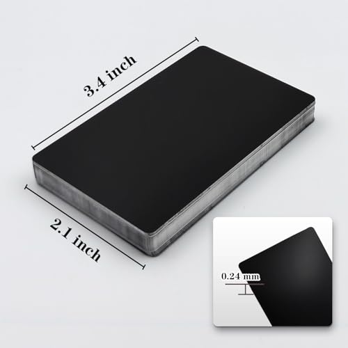 50 Pcs Metal Business Cards Blanks,Laser Engraving Blanks Aluminium,Can Engrave Any of Your Favorite Images and Text onto Metal Cards.86 x 54 mm(0.24mm Thickness) Knypeth