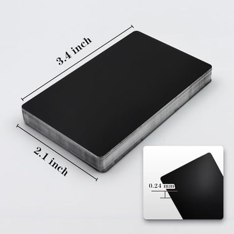50 Pcs Metal Business Cards Blanks,Laser Engraving Blanks Aluminium,Can Engrave Any of Your Favorite Images and Text onto Metal Cards.86 x 54 mm(0.24mm Thickness) Knypeth