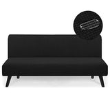 TOPYUMH Water Repellent Armless Futon Cover Sofa Bed Slipcover, Full Size Futon Mattress Cover, Soft & Stretch Furniture Protector for Pets, Black TOPYUMH