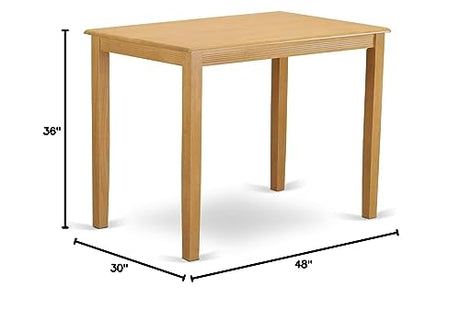 East West Furniture YAT-OAK-H Yarmouth Rectangle Counter Height Dining Table, 30x48 Inch, OAK East West Furniture