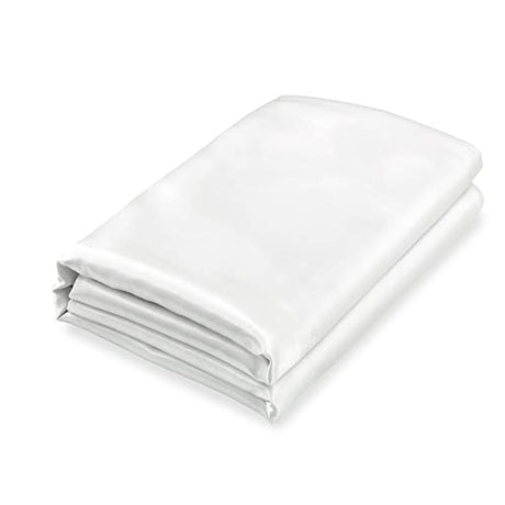 Homiest White Satin Twin Flat Sheet - Luxury & Ultra Soft Bedding for Twin Mattress, Single Flat Sheets Sold Separately Homiest
