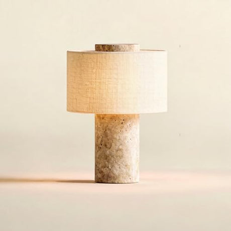 BSOD Travertine Lamp, Rechargeable 10 Inch Stone Table Lamp Marble Wabi Sabi Light Fixture Cordless Touch Dimmable LED Decor for Console, Side, Entryway, Foyer, Counter(Rechargeable Travertine Lamp) BSOD