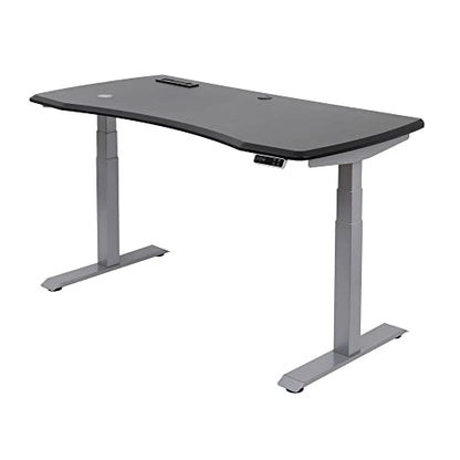 WorkPro® Electric 60"W Height-Adjustable Standing Desk with Wireless Charging, Black - WoodArtSupply