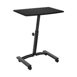 Seville Classics Airlift Mobile Height Adjustable Laptop Stand Computer Workstation for Sitting Classroom Home Office Medical Table w/Wheels, Flat Desk 24", Black Seville Classics