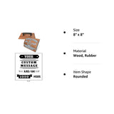 8" x 8" Extra Large Custom Rocker Mount Wood Hand Rubber Stamp with Heavy Duty Metal Handle UImprint