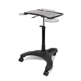 EHO Mobile Laptop Standing Desk Carts on Wheels with Stationery Storage, Pneumatic, Height Adjustable Rolling Stand, Sit to Stand Computer Cart, Workstation for Home, Office, Medical and School EHO