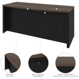 Atlin Designs Contemporary 5 Piece Wood U Shaped Computer Desk in Antigua/Black Atlin Designs