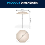 Flash Furniture Nantucket 6-Piece Patio Dining Set with Glass Table, 4 Folding Chairs, and Umbrella, Outdoor Patio Set, Brown Flash Furniture