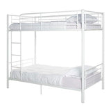 Walker Edison Elodie Urban Industrial Twin over Twin Metal Bunk Bed, Twin over Twin, White Walker Edison