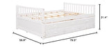 Harper & Bright Designs Full Size Daybed with Twin Size Trundle and 3 Storage Drawers, Wood Full Captain’s Bed with Trundle Bed, Full Platform Bed Great for Kids Guests Sleepovers (White) Harper & Bright Designs
