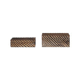 Creative Co-Op Hand-Carved Mango Wood Nesting Boxes with Burnt Finish, Grey, Set of 2 Creative Co-Op
