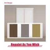 80" Assembled White Prefinished 3-Lite Tempered Frosted Glass Sliding Door Room Divider with Hardware & Handles, 96" x 80" ARK DESIGN