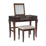 Linon Angela Walnut Vanity Set,30" x 36" x 18" Linon