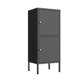 LYMOUYEE 2 Door Metal Storage Cabinet for Bed Room,Living Room,Home,Hotel，School -Metal Bedside Cabinet - Locker End Table & Office Storage (Black) LYMOUYEE