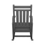 SERWALL Outdoor Rocking Chair Set of 2, HDPE Rocking Chairs for Adult, All Weather Porch Rockers for Lawn Garden, Grey SERWALL
