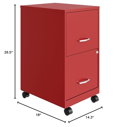 Lorell LYS SOHO File/File Mobile File Cabinet, Red Lorell