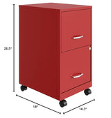 Lorell LYS SOHO File/File Mobile File Cabinet, Red Lorell