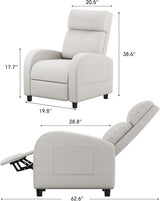 Homall Recliner Chair, Recliner Sofa for Adults, Recliners Home Theater Seating with Lumbar Support, Reclining Sofa Chair for Living Room (Fabric, Beige)