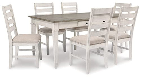 Signature Design by Ashley Skempton Farmhouse Rectangular Dining Room Table with Storage, White & Light Brown Signature Design by Ashley