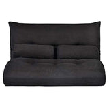 Flieks Floor Sofa Bed Adjustable 5-Position Reclining Futon Sofa Bed Foldable Lazy Sofa with 2 Pillows for Kids, Black Flieks