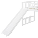 Harper & Bright Designs Twin Loft Bed with Slide and Ladder, Kids Loft Bed, Wooden Low Loft Bed for Kids, No Box Spring Needed, White Harper & Bright Designs