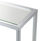Convenience Concepts Nadia Chrome Entryway Table 31.5" - Contemporary Modern Sofa Console Table with Storage Shelf, Narrow Minimalist Hall Table for Living Room, Bedroom, Bathroom, Glass/Chrome Convenience Concepts