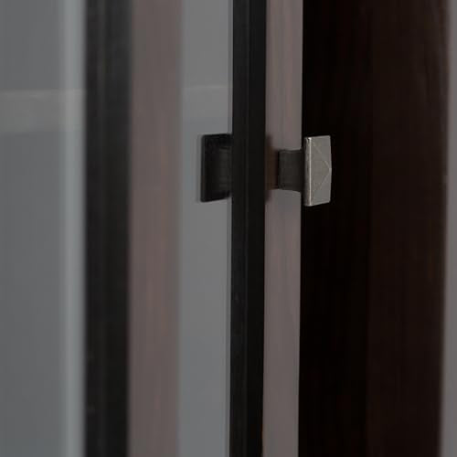 SIMPLIHOME Cosmopolitan SOLID WOOD 36 Inch Wide Contemporary Medium Storage Cabinet in Mahogany Brown, For the Living Room, Entryway and Family Room SIMPLIHOME