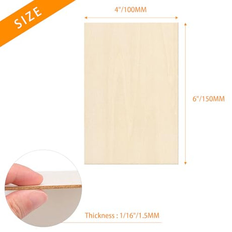 28 PCS Basswood Sheets - 4 x 6 x 1/16 Inch Thin Unfinished Craft Wood Pieces for DIY Projects, Model Making, Drawing, and Engraving SOKOSEY